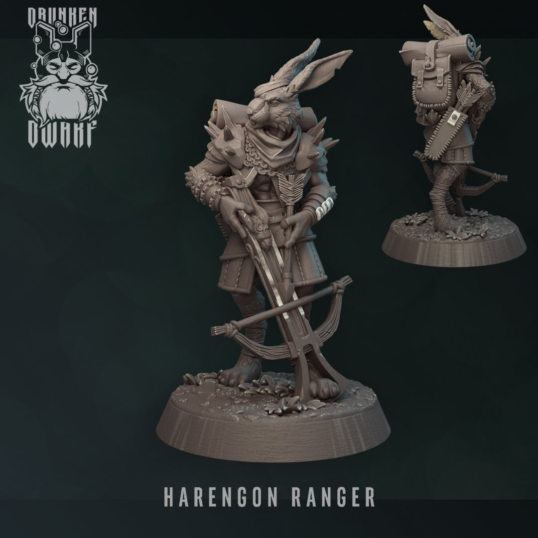Harengon Ranger | Harengon & Loxodons | Fantasy Miniature | Drunken Dw ...