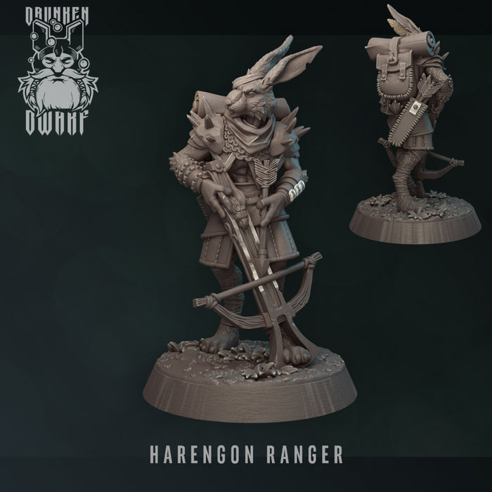 Harengon Ranger | Harengon & Loxodons | Fantasy Miniature | Drunken Dwarf