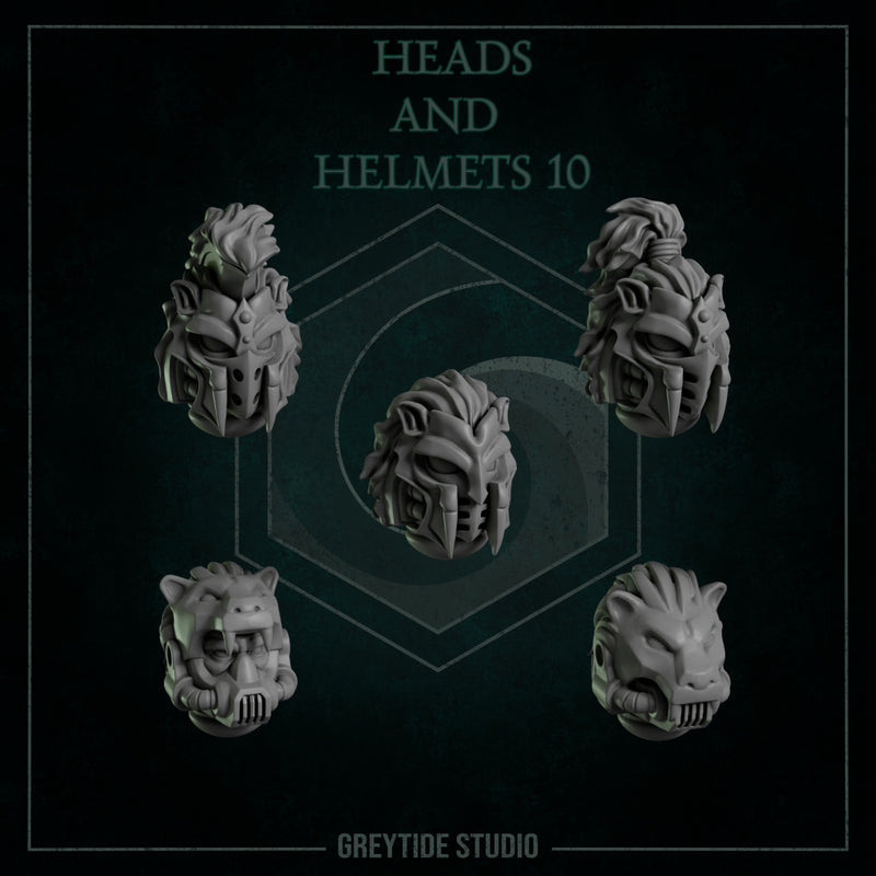 Heads & Helmets Pack 10 | Eternal Pilgrims | Conversion Bits For 28mm 32mm Sci-fi Marines