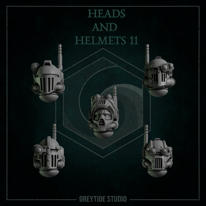 Heads & Helmets Pack 11 | Eternal Pilgrims | Grey Tide Studio | Sci-Fi Grimdark Custom Bitz Wargaming Miniatures 28mm 32mm