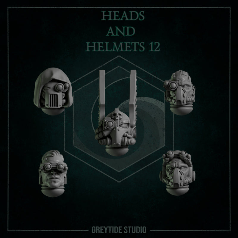 Heads & Helmets Pack 12 | Eternal Pilgrims | Conversion Bits For 28mm 32mm Sci-fi Marines