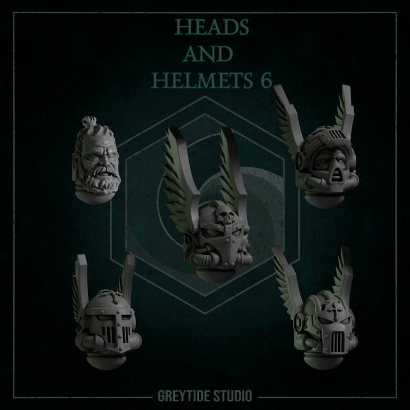 Heads & Helmets Pack 6 | Eternal Pilgrims | Conversion Bits For 28mm 32mm Sci-fi Marines