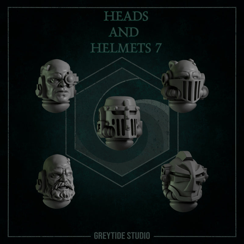 Heads & Helmets Pack 7 | Eternal Pilgrims | Conversion Bits For 28mm 32mm Sci-fi Marines