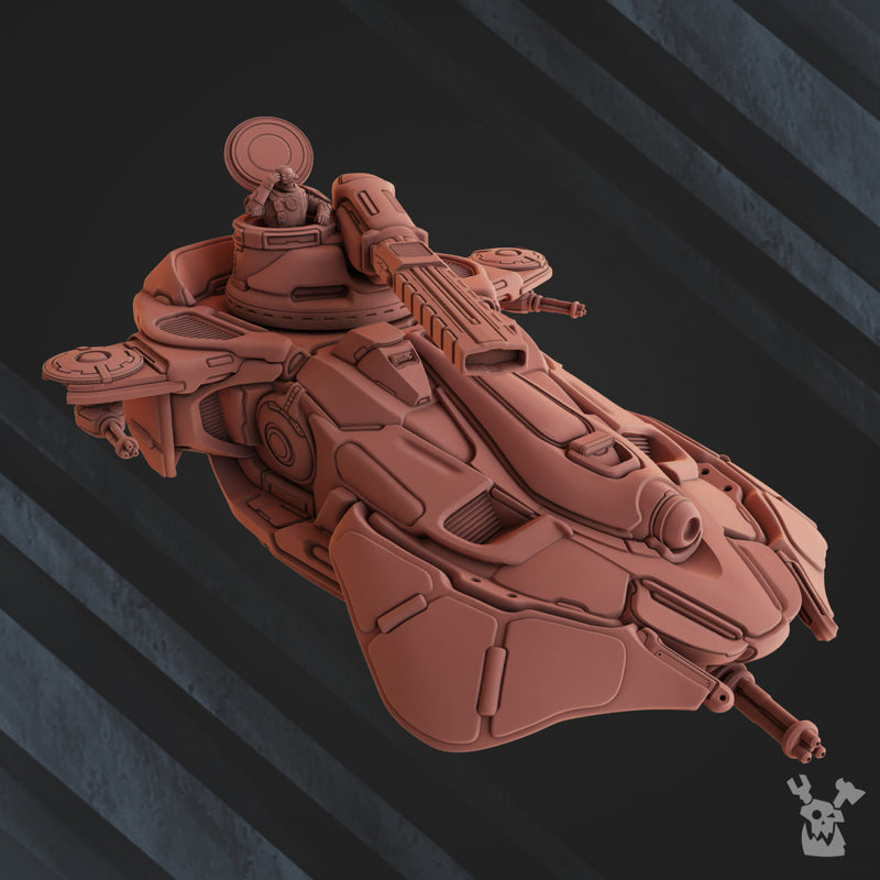 Hover Tank of Black Sun Covenant (Rail) | Greater Good | DakkaDakka | Sci-Fi Grimdark Wargaming Miniature 28mm 32mm