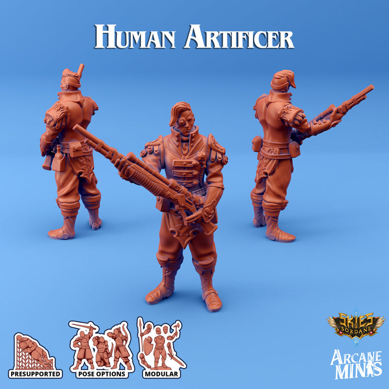 Human Artificer C | Skies of Sordane | Fantasy Miniature | Arcane Minis