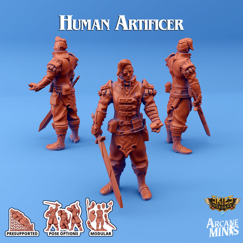 Human Artificer A | Skies of Sordane | Fantasy Miniature | Arcane Minis