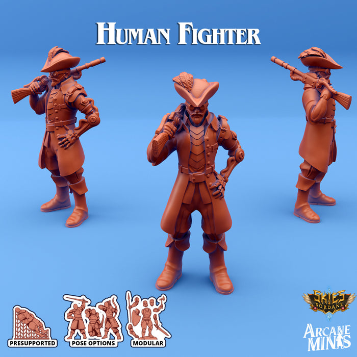 Human Fighter A | Skies of Sordane | Fantasy Miniature | Arcane Minis