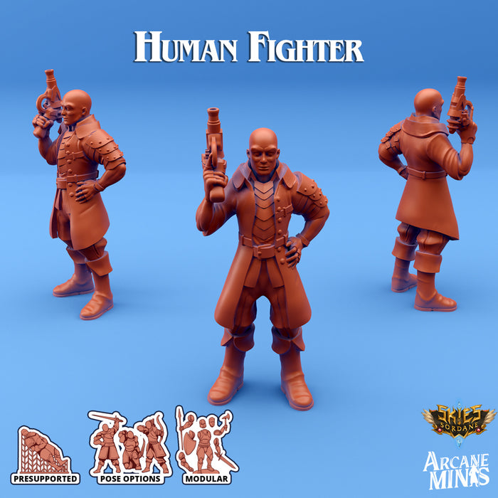 Human Fighter D | Skies of Sordane | Fantasy Miniature | Arcane Minis