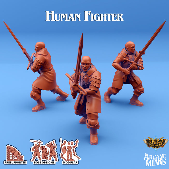 Human Fighter C | Skies of Sordane | Fantasy Miniature | Arcane Minis