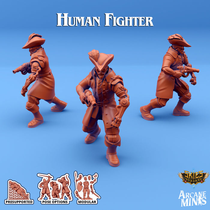 Human Fighter F | Skies of Sordane | Fantasy Miniature | Arcane Minis