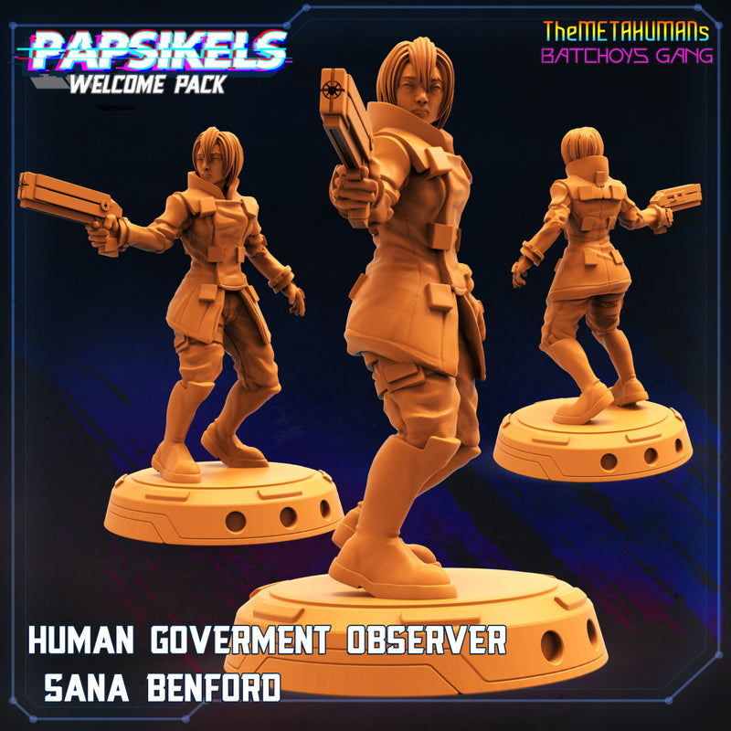Government Observer Sana Benford | Cyberpunk | Sci-Fi Miniature | Papsikels