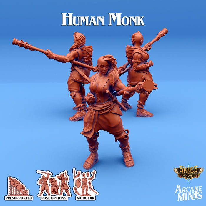Human Monk A | Skies of Sordane | Fantasy Miniature | Arcane Minis