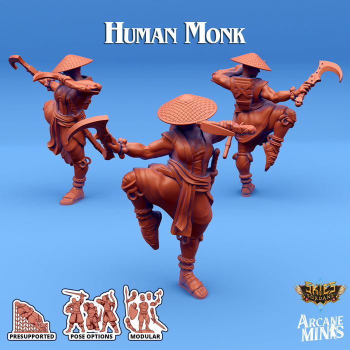Human Monk B | Skies of Sordane | Fantasy Miniature | Arcane Minis
