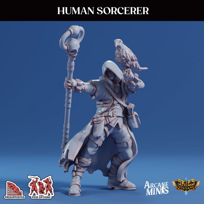 Human Sorcerer A | Skies of Sordane | Fantasy Miniature | Arcane Minis