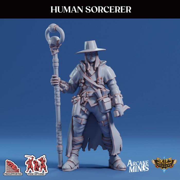 Human Sorcerer B | Skies of Sordane | Fantasy Miniature | Arcane Minis