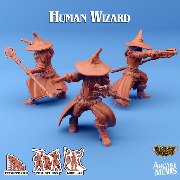 Human Wizard D | Skies of Sordane | Fantasy Miniature | Arcane Minis