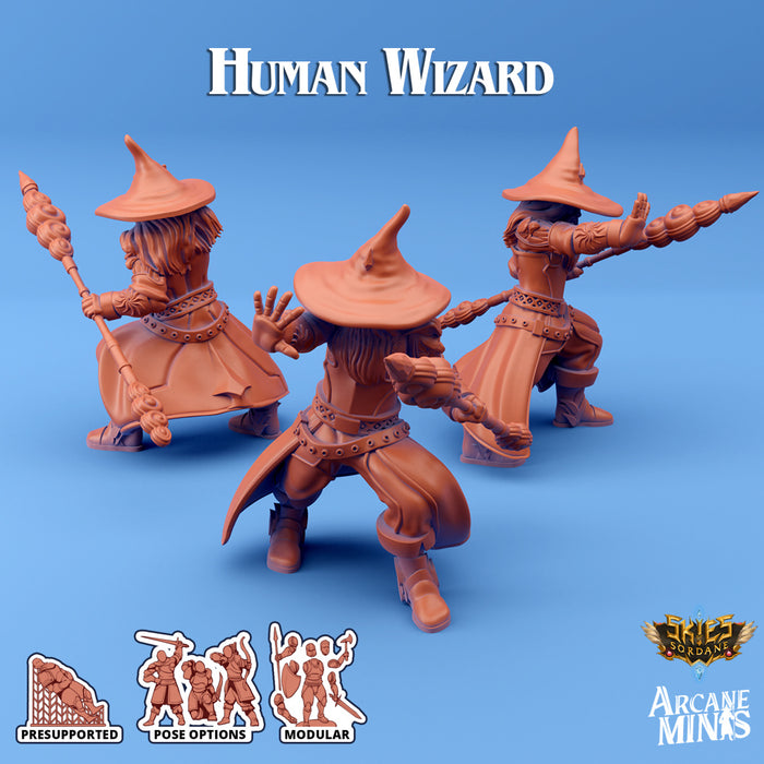 Human Wizard C | Skies of Sordane | Fantasy Miniature | Arcane Minis