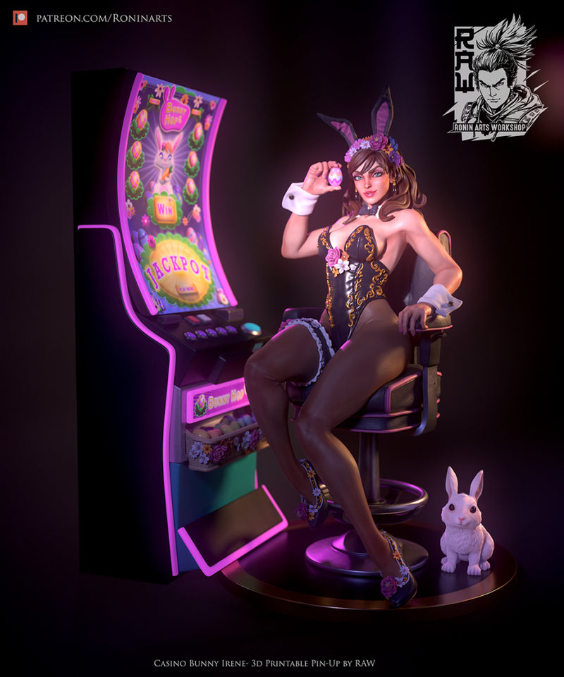 Bunny Irene | Pin-Up Statue Fan Art Miniature Unpainted | Ronin Arts Workshop