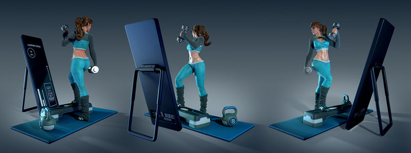 Sporty Irene | Pin-Up Statue Fan Art Miniature Unpainted | Ronin Arts Workshop