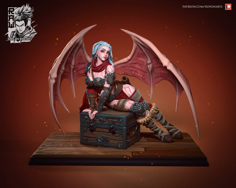 Izel The Barbarian Succubus | Pin-Up Statue Fan Art Miniature Unpainted | Ronin Arts Workshop