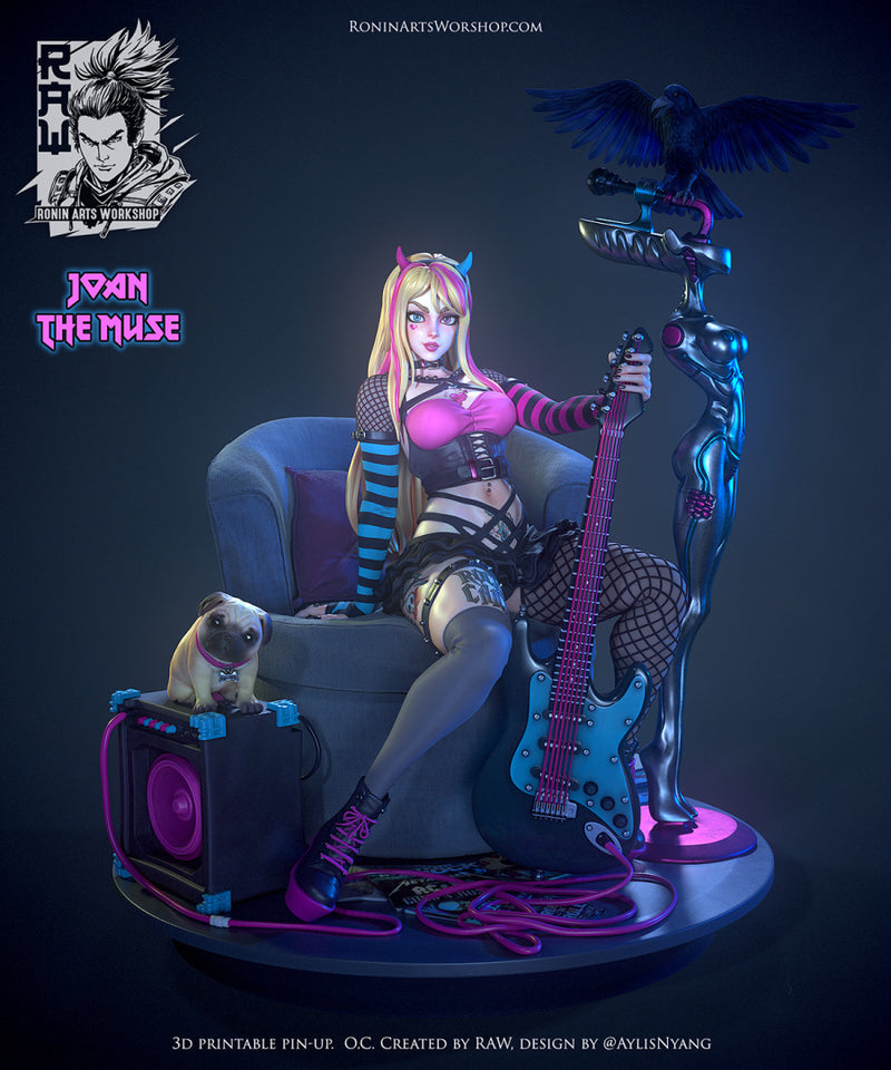 Joan The Muse | Pin-Up Statue Fan Art Miniature Unpainted | Ronin Arts Workshop