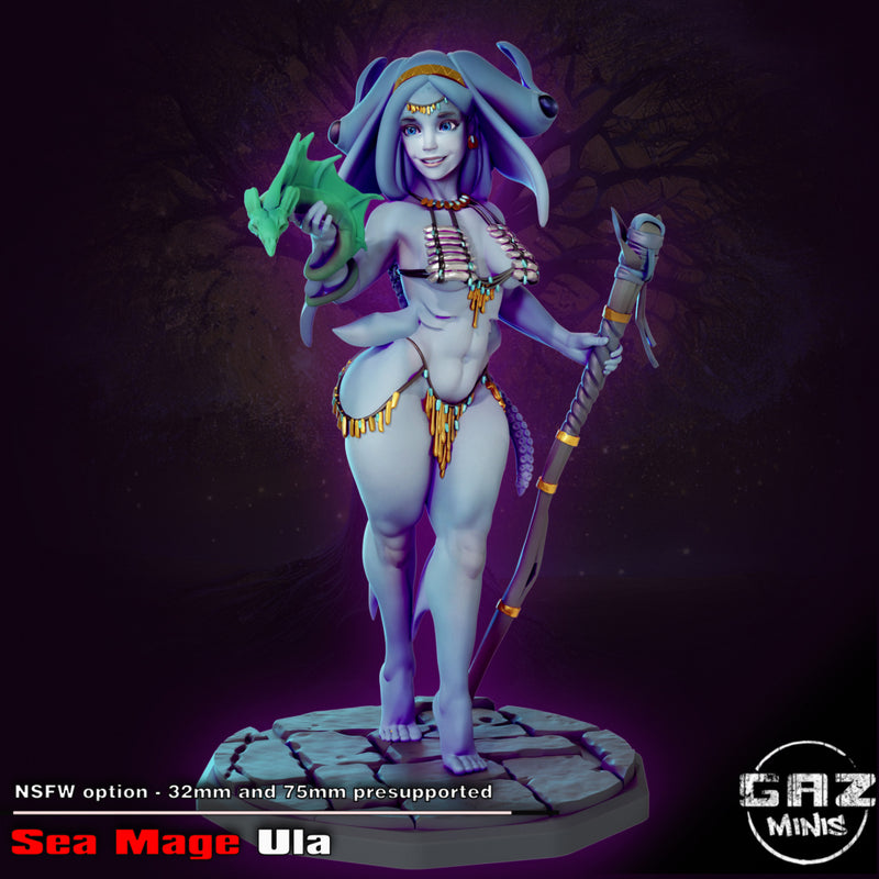 Sea Mage Ula | Fantasy Pin-Up | Fantasy Miniature | Gaz Minis