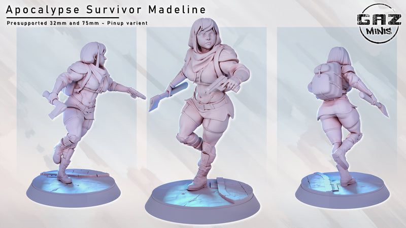 Apocalypse Survivor Madaline | Fantasy Pin-Up | Fantasy Miniature | Gaz Minis