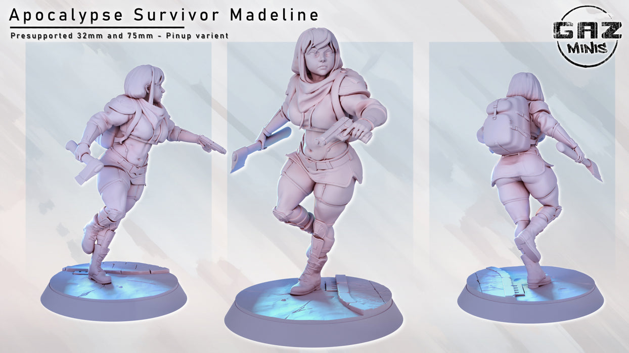 Apocalypse Survivor Madeline | Pin-up | Fantasy Miniature | Gaz Minis