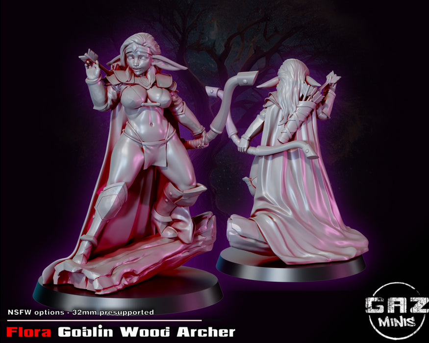 Flora Goblin Archer | Pin-up | Fantasy Miniature | Gaz Minis