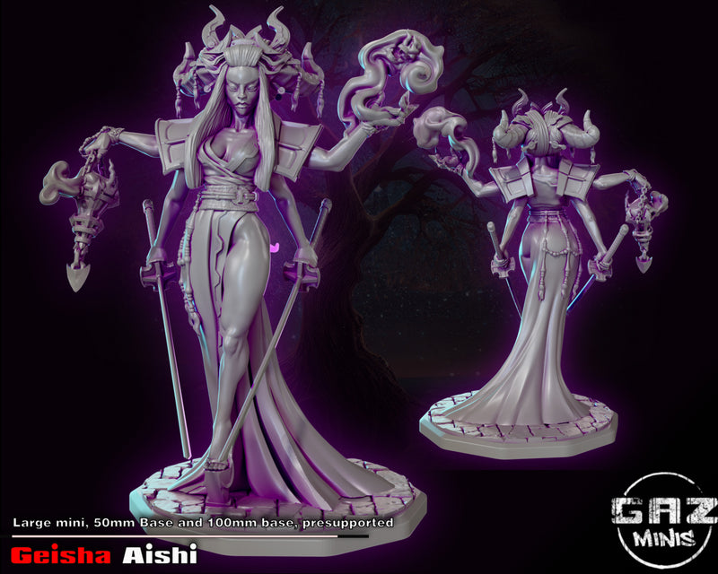 Geisha Aishi | Fantasy Pin-Up | Fantasy Miniature | Gaz Minis