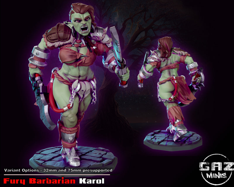 Karol Fury Barbarian | Fantasy Pin-Up | Fantasy Miniature | Gaz Minis