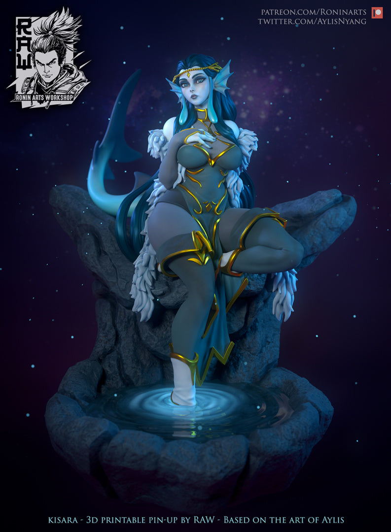 Kisara The Siren | Pin-Up Statue Fan Art Miniature Unpainted | Ronin Arts Workshop
