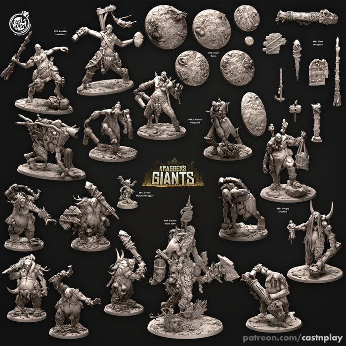 Kragger's Giants Miniatures (Full Set) | Fantasy Miniature | Cast n Play