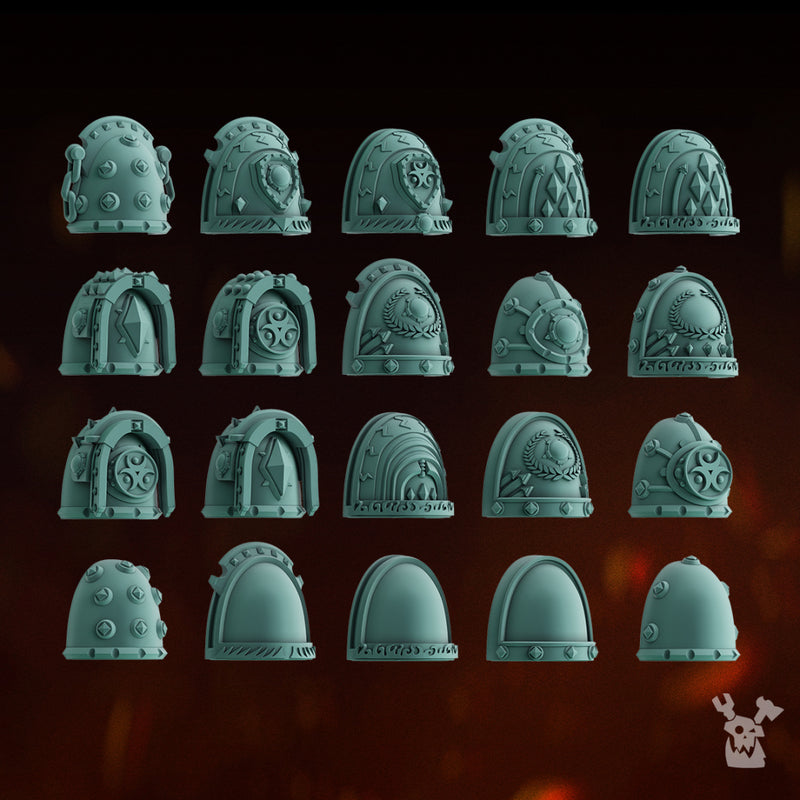 20x Lunar Knights Shoulder Pauldrons | DakkaDakka | Sci-Fi Grimdark Custom Bitz Wargaming Miniatures 28mm 32mm