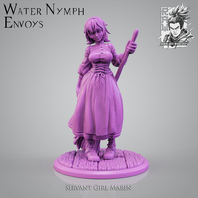 Servant Girl Marin | Pin-Up Statue Fan Art Miniature Unpainted | Ronin Arts Workshop