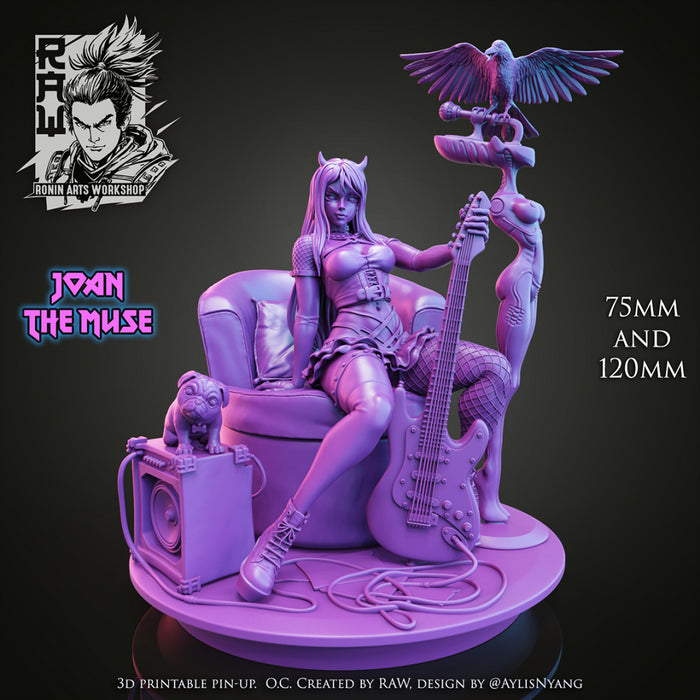 Joan The Muse | Pin-Up Statue Fan Art Miniature Unpainted | Ronin Arts Workshop