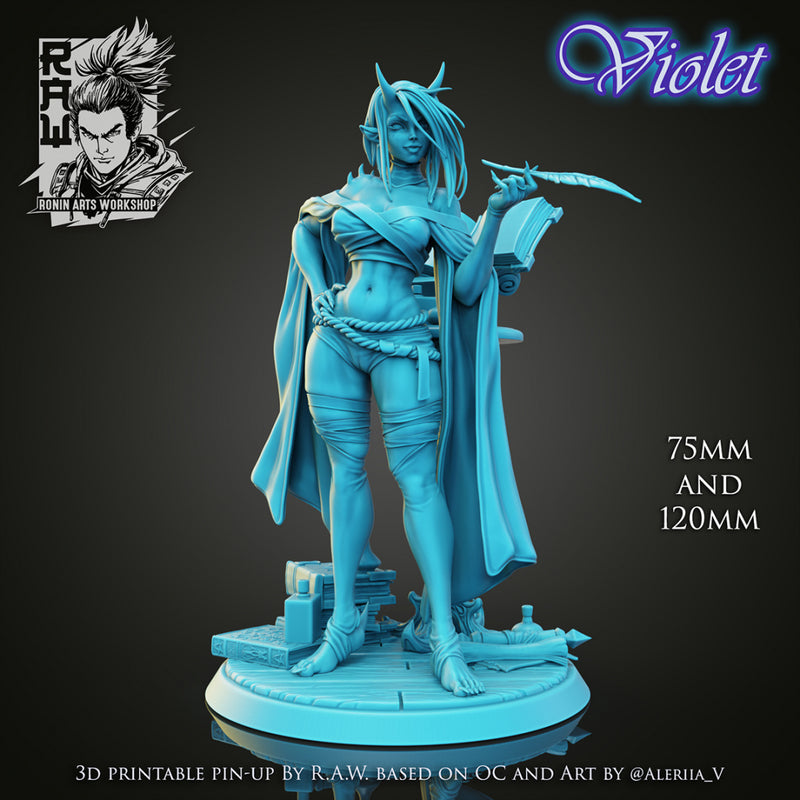 Violet | Pin-Up Statue Fan Art Miniature Unpainted | Ronin Arts Workshop