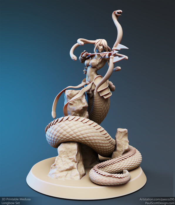 Medusa Elite Longbow Miniatures | Nagas | Fantasy Miniature | PS Miniatures