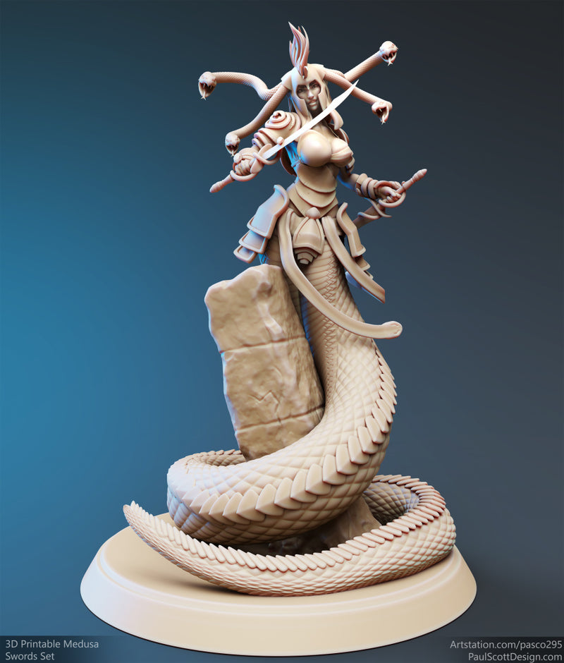 Medusa Elite Sword Miniatures | Nagas | PS Miniatures