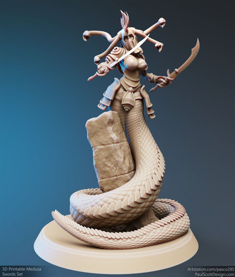 Medusa Elite Sword Miniatures | Nagas | PS Miniatures