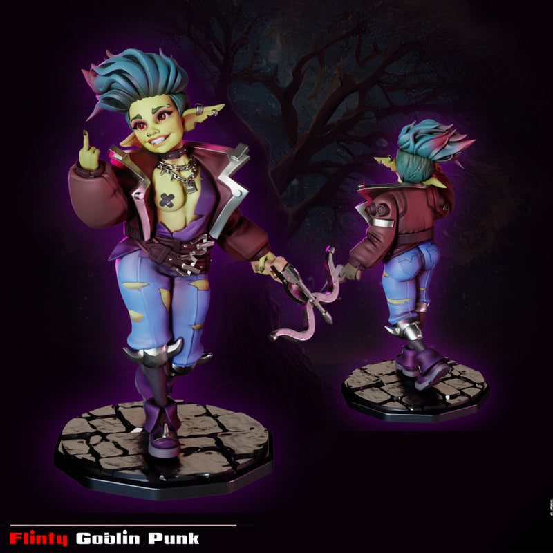 Flinty the Punk Goblin | Fantasy Pin-Up | Fantasy Miniature | Gaz Minis