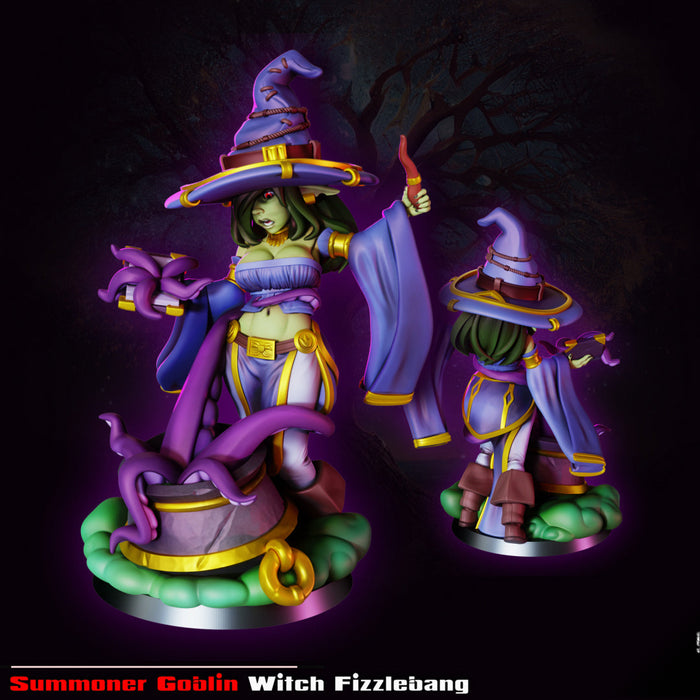 Summoner Goblin Witch Fizzlebang (75mm) | Pin-up | Fantasy Miniature | Gaz Minis