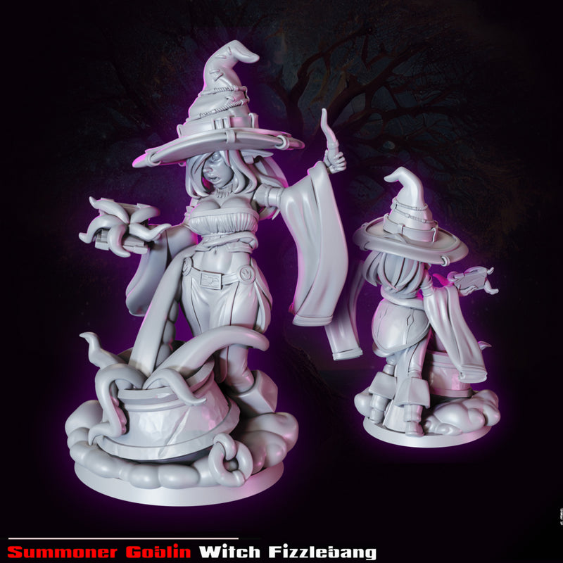 Summoner Goblin Witch Fizzlebang | Fantasy Pin-Up | Fantasy Miniature | Gaz Minis