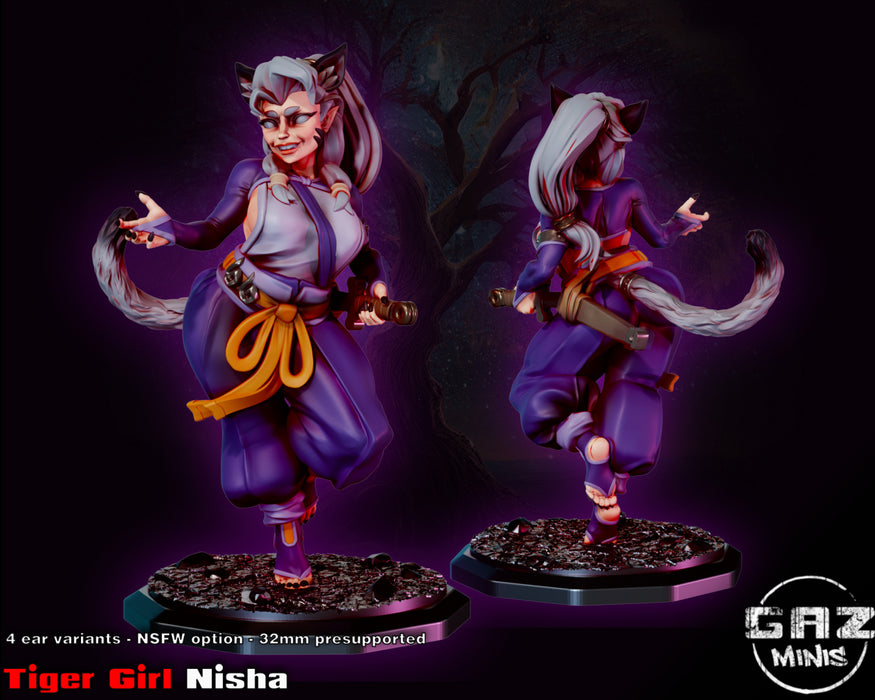 Nisha Tiger Girl | Pin-up | Fantasy Miniature | Gaz Minis