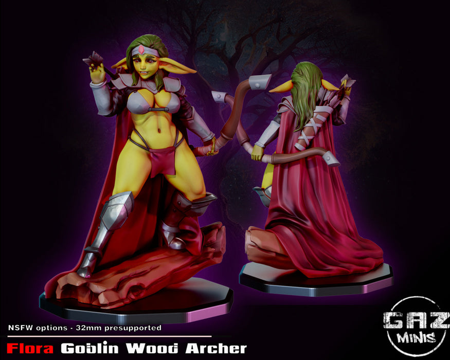 Flora Goblin Archer (75mm) | Pin-up | Fantasy Miniature | Gaz Minis