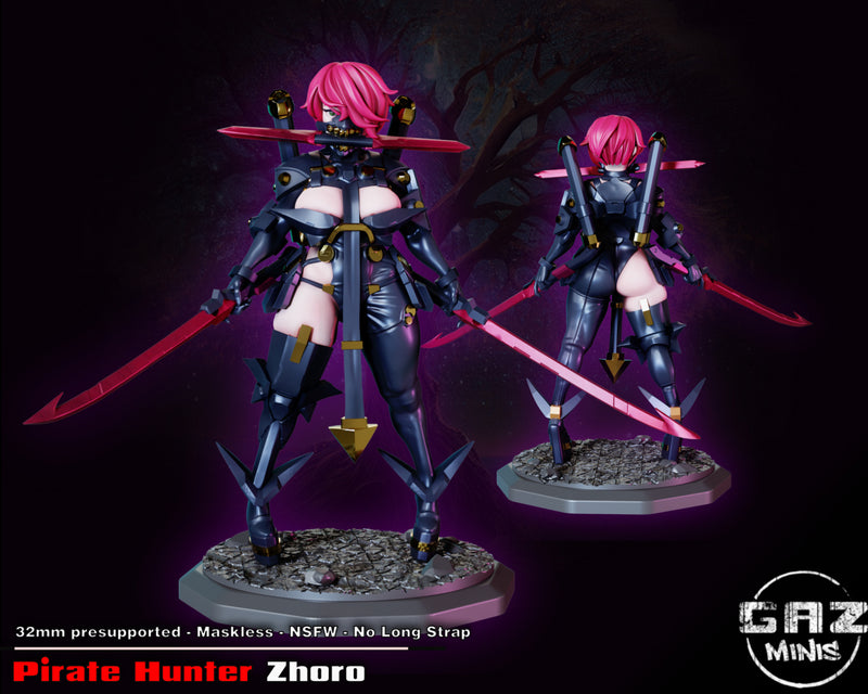 Pirate Hunter Zhoro | Fantasy Pin-Up | Fantasy Miniature | Gaz Minis