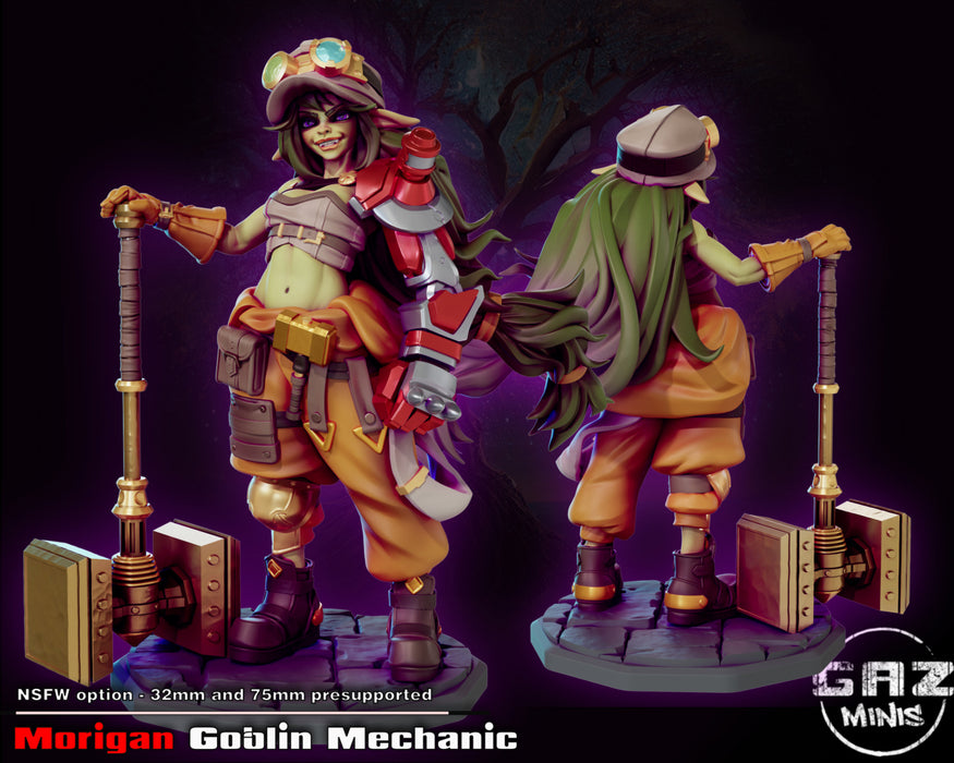 Morigan the Goblin Mechanic | Pin-up | Fantasy Miniature | Gaz Minis