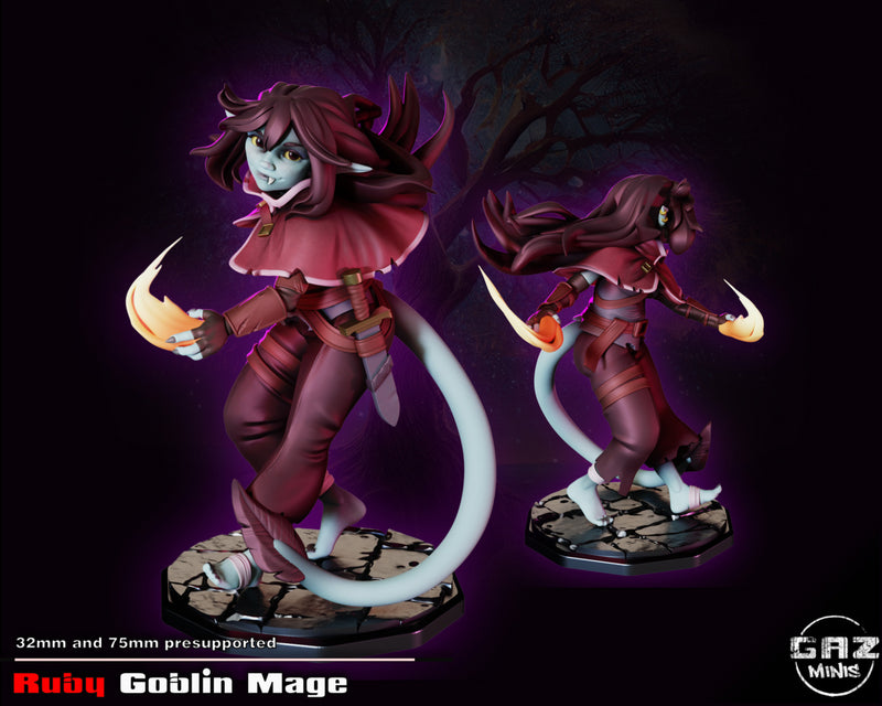 Ruby Goblin Mage | Fantasy Pin-Up | Fantasy Miniature | Gaz Minis