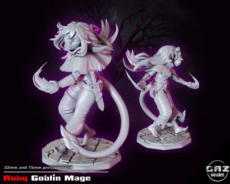 Ruby Goblin Mage | Fantasy Pin-Up | Fantasy Miniature | Gaz Minis