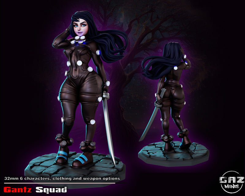 Gantz Squad Member D | Fantasy Pin-Up | Fantasy Miniature | Gaz Minis